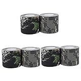 Amosfun 6 Stück Multifunktionales Vlies Wrap Decor Vlies Muster Stealth Non-Cling Tape Cohesive Camo Für Outdoor Stoff Stretch Camouflage Selbst Gewebt