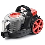 LEHMANN LHOCV-8025 effizienter Staubsauger ohne Beutel, 4000 beutelloser Zyklon Bodenstaubsauger, mit HEPA Doppelfiltersystem, inkl. Turbobürste, Abnehmbarer 2,5 L Staubbehälter