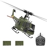Meiurlex YUXIANG F07 UH-1D RC Hubschrauber für Erwachsene, 1/34 6CH Bürstenloses Direktantriebs Helikopter Modell mit 6-Achsen-Gyro, 3D/6G RC-Flugzeug Modell Spielzeug (2 Akku)