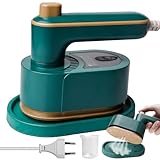 WIYETY Mini Dampfbügeleisen Faltbares, Dampfbügeleisen, Reisebügeleisen mini 80 ml Fassungsvermögen, 30 Sekunden Schnelles Aufheizen Reise Steamer Dampfglätter für Zuhause und Reisegebrauch (Grün)