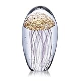 Kristallglas-Quallen-Ornament, handgefertigt, geblasenes Glas, Meeresornamente für Wohnzimmer, Innenbereich, Briefbeschwerer, Tischdekoration, 11 cm