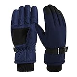 Handschuhe, Skaten, Snowboarden, Kinder, warm, Schnee, winddicht, Ski, Outdoor, Winterhandschuhe, Fäustlinge (Dunkelblau, Einheitsgröße)
