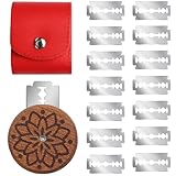 Bäckermesser,Brot Schneide Werkzeug,Teig Rasiermesser,Baguettemesser 1 Messerset Mit Lederetui und 15 Klingen Brot Scoring Cutter zum Einschneiden Brotmesser Ritzmesser Lilienmuster