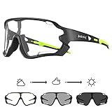KAPVOE Photochromatische Selbsttönend Fahrradbrille TR90 Rahmen für Herren Damen Klar Sportsonnenbrille Sport Radfahren MTB Radbrille Sportbrille Baseball Fahren Laufen CE Zertifiziert 04