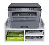 EasyPAG Druckerständer Schreibtisch Holz Druckerhalter Büro Organizer A4 Papierablage,Weiß