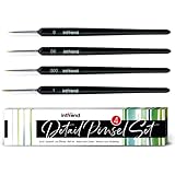 int!rend Pinsel fein 4er Set - Pinselset mit 4 feinen Haarpinseln - Aquarell Pinselset - geeignet für u.a. Acryl und Öl Farben - Pinsel für Modellbau Malen nach Zahlen