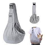 hundetragetuch, Tragetuch Hund Verstellbar, Tragekraft bis 10kg – Angenehm, einstellbar, Verwendet für Outdoor-Aktivitäten mit Hunden und Katzen, Wochenendausflüge und Spaziergänge (Asche)