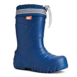 DEMAR Eva federleichte Kinder Gummistiefel mit Stulpe gefüttert Mammut-S (26/27, dunkelblau)