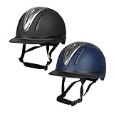RL24 - Reithelm Innovation Carbon | Größe- & Kopfform verstellbar | Reitkappe in blau | mit Kinn- & Nackenschutz | atmungsaktives Innenfutter | Größe L/XL (58-62cm)