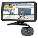 AUTO-VOX W12 Rückfahrkamera Kabellos Auto: 5' LCD 1080P Rückfahrkamera Funk unterstützt 2 Kameras, Rückfahrkameras Nachrüsten mit Stabilem Signal, IP69K Wasserdichter,Nachtsicht für AUTO LKW Wohnmobil