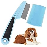Flohkamm für Hunde Katzen Haustier Staubkamm, Profi Läusekamm Rostfreier Stahl Pet Kamm Haustierkamm Nissenkamm zum Entfernen Flöhe, Doppelseitiger Kamm mit Feinen Zähnen Effektiv Gegen Läuse, Zecken