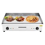Kommerzielle Elektrische Arbeitsplatte Griddle, 4.4KW Elektro Arbeitsplattengrillplatte, Bratplatte Flache Griddleplatte Flacher Grill Einstellbare Temperatur von 50-300°C
