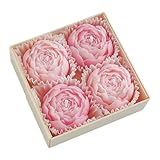 Florale Kerze, 4 Stück, natürlicher Duft, Heimdekoration, stark duftende Sojawachskerzen für entspannende Atmosphäre, dekorative Kerzen, perfekt für Valentinstag, Urlaub, Büro, Schlafzimmer