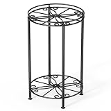 Josmimic 2 Etagen Pflanzenständer Blumenständer - Metall Pflanzenhocker - Hoher Blumenhocker Pflanzenregal Blumentopfständer für Innenräume und Wohnzimmer Sowie Außenkorridore und Gärten.