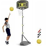 GILIKOKO Basketballkorb mit Ständer Basketballkorb Set 110-190 cm höhenverstellbares Outdoor und Indoor Spielzeug für Kinder