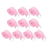 PATIKIL Yoga-Gurt zum Dehnen, 1,8 m, 10 Stück, Baumwolle, Yoga-Gürtel mit verstellbarer Metall-D-Ring-Schnalle, Stretchbänder für Fitness, Pilates, Rosa