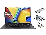 ASUS Vivobook 16 Laptop, 16' WUXGA, AMD Ryzen 7 7730U (Beats i7-1355U), 40GB RAM, 2TB SSD + 256GB Portable SSD, Webcam, Backlit, KeyPad, FP, 3-in-1 External Storage Bundle, US Version KB, Win 11 Pro