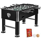 TUNIRO Tischkicker Basic/Pro, vormontiert, BTFV Zertifiziert, 4 Dekorvarianten, schadstoffgeprüft, inkl. DVD + Bälle, Kicker-Tisch Tischfussball