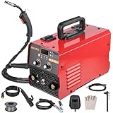 3 in 1 Fülldraht Schweißgerät, 250A Inverter Schweissgerät Elektro Schweißgerät Set MIG MMA Lift Tig, Elektroden Welder mit Fülldraht 0,5kg