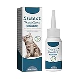 Haustier-Anti-Floh- und Zeckenmittel für Katzen und Hunde zur äußeren Hautreinigung, Läuse- und Zeckentropfen, 50 ml Glas Teller (White, One Size)