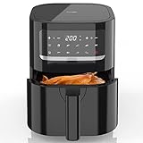 Heißluftfritteuse 5,5L XXL Airfryer - iceagle Friteuse Heissluft Fritteusen ohne Öl | Heissluftfriteuse Air Fryers mit 9 Programmen, Digitalem LED-Touchscreen, Timer, Vorheizen&Warmhalten, 1400W