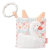 Fehn Soft Bilderbuch Schwanensee – Baby Fühlbuch aus Stoff mit Tier Motiven - Stoffbuch Spielzeug zum Aufhängen für Kinderwagen und Babyschale – Knisterbuch für Babys und Kinder ab 0+ Monaten
