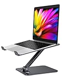 Babacom Laptop Ständer Höhenverstellbar, Faltbarer Stand aus Aluminiumlegierung Ergonomischer, Belüfteter Laptopständer Kompatibel mit MacBook Air, Pro, Allen Laptops 10-16' (Schwarz)