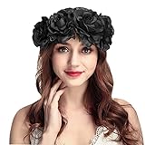 Blumenkranz Braut Stirnband Simulationsblume Girlande Böhmen Haarkranz Elastischer Gürtel Blumenkrone Blumen Haarband für Braut Brautbrautjungfern Fotografie Hochzeit Festival Damen Mädchen