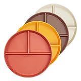 greenandlife Teller Set 4er 22.8cm Unzerbrechliche Speiseteller, Mehrweg Kinderteller, Leicht Plastikteller, Geschirr Plate Mikrowellen& Spülmaschinenfestv, Camping teller für Kinder Und Erwachsene
