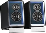 EDIFIER QR65 Aktive Design-Monitorlautsprecher (70 Watt) mit RGB-Lichteffekten, 3X USB TurboGaN-Schnellladeports und Subwoofer-Ausgang, schwarz