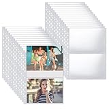 Aoreun 30Pcs Transparent Postkartenhüllen, 120 Doppelseitig Fotohüllen, 2 Fächer Taschen A4 Foto Hüllen für A4 2/3/4 Ringbuch, Taschen Foto Seitenschutz, SammelHüllen für Postkarten Fotos