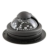 wellenshop Marine Kompass Bootskompass wasserdicht Schwarz Aufbau Boot Schiffskompass Kugelkompass Motorboot-Kompass Caravan