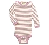 Engel Natur | Merino Body Ringel | 100% Wolle (kbT) | Drucknöpfe | Baby Newborn Kleinkind (rosenholz melange/natur, 74-80)