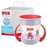 NUK Mini Magic Cup Trinklernbecher | auslaufsicherer 360°-Trinkrand | ab 6 Monaten | praktische Griffe | BPA-frei | 160 ml | rote Rollschuhe