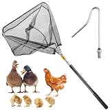 Einziehbarer Hühnerfänger, Hühnerfänger-Beinhaken Und Fangnetz Set(2-in-1), Edelstahl-Geflügelhaken, Hühnernetz Und Hühnerfänger, Für Geflügel, Huhn, Truthähne, Gänse, Enten, Vögel, Kleintiere