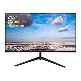 PC Monitor, 21,5 Zoll Full HD 1920 x 1080P IPS Bildschirm, Rahmenlos, 75Hz, 5ms Reaktionszeit, VGA & HDMI Anschlüsse, Computer Monitor für Laptop/Xbox/PS3/PS4, ZFTVNIE