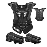Brustpanzer Kinder, Kinder Rückenprotektor Motorrad Rüstung mit Knieschoner,Motorrad Schutzkleidung,Schutzweste,Motorradwesten (M)