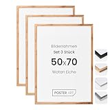 POSTER ART Bilderrahmen Set 3 Stück 50x70 cm Wotan Eiche San Diego | Zum Aufhängen aus MDF und Acrylglas | Wand Bilderrahmen Moderner Fotorahmen | Posterrahmen 50x70 cm