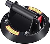 8-Zoll Saugheber Glassauger maximale Tragkraft 200 kg Vakuum Saugnapf Glassauger mit Ventil und Zubehör Saugheber Fliesen für Glas Fliesen Marmor Laminat Möbel (Schwarz)