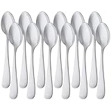 Amazon Basics - Kaffeelöffel aus Edelstahl, Rundkanten-Design, 12er-Pack