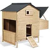 IDMarket - Hühnerstall Chalet XL für Hühner mit Legenest aus Holz