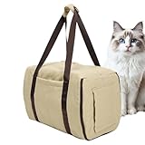 Fluggesellschaft genehmigte Katzentransportbox | Tragbare Reisetasche für Hunde | Bequemer Korb für Katzen | Atmungsaktive Tragetasche aus Mesh für Haustiere | Kurze und Lange Reisen |