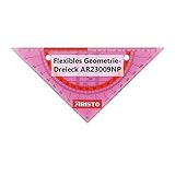 Aristo AR23009NP Flex Geometrie-Dreieck (Hypotenuse 16 cm, flexibel, nahezu unzerbrechlich, Facetten, Lochung zum Abheften, Kunststoff) neon pink