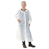 FRANZ MENSCH 500 Stück Hygostar Besucherkittel für Kinder | PE, Kindergröße, weiß, L: 90cm, Umfang: 120cm