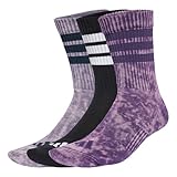 adidas Unisex Stonewash Crew Socken, 3 Paar Aurora Plum/Preloved Violet/Black 43-45