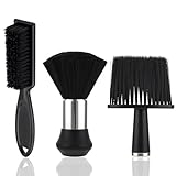 JIYIN 3 Stück Nackenpinsel Haarpinsel, Friseur Neck Brush Reinigungsbürste Professionelle Barber Neck Duster Pinsel Halsbürste für Abbürsten Haaren um Hals und Ohren