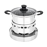 Spirituskocher Campingkocher Ohne Gas Und Strom Campingkocher Set Kocher Ohne Strom Für Innenräume Aus Edelstahl Für Innenraum (18CM)