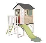 Smoby Life - Stelzenhaus (150x160x197x243 cm) mit 64% Recycling Anteil - Spielhaus mit Rutsche, XL Spiel-Villa auf Stelzen, mit Fenstern, Tür, Veranda, Leiter, für Jungen und Mädchen ab 2 Jahren