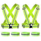 WORK IDEA 2er Pack Warnschutzweste, Reflektierende Weste Zertifikat, Verstellbare Weste für Fahrrad, Laufen, Wandern oder Outdoor