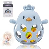 farout Montessori Beißring & Rassel für Babys - Sensorik Spielzeug ab 0 Monate, Zahnungshilfe & Greifball - Geschenk für Jungen & Mädchen
